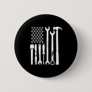 Mechanic Tools American Flag Usa Artwork 6 Cm Round Badge