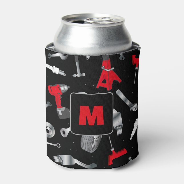 Mechanic Tools Auto Garage Technician Personalised Can Cooler (Can Front)