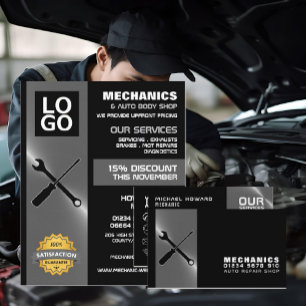 Mechanic Tools, Auto Mechanic/Repairs Advertising Flyer