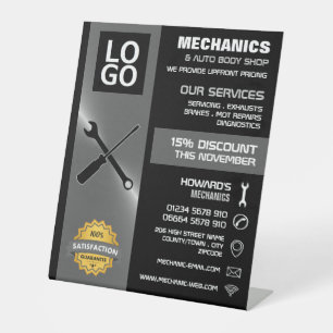 Mechanic Tools, Auto Mechanic/Repairs Advertising Pedestal Sign