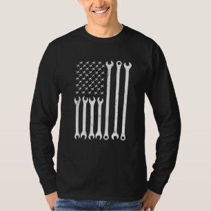 Mechanic US Flag Plane Mechanic Aircraft Tools Mec T-Shirt