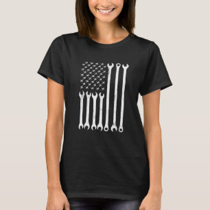Mechanic US Flag Plane Mechanic Aircraft Tools Mec T-Shirt