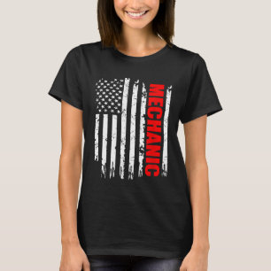 Mechanic Usa Flag Proud Professions T-Shirt