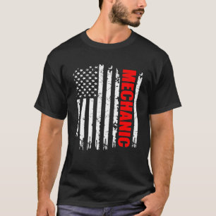 Mechanic Usa Flag Proud Professions T-Shirt