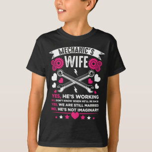Mechanic Wife Girlfriend Husband Wedding T-Shirt