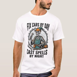 Mechanic Witch Shirt Vintage Halloween Repair Art_