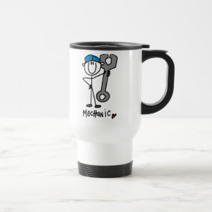 Mechanic With Wrench Stick Figure Travel Mug