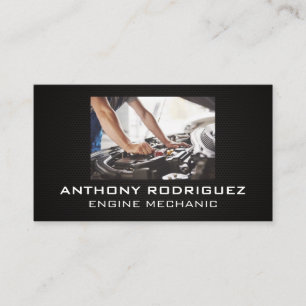 Mechanic Working on Engine Business Card