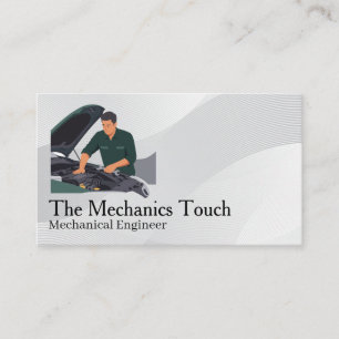 Mechanic Working on Engine   Car Care Business Card