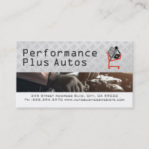Mechanic Working on Engine Technician Business Card