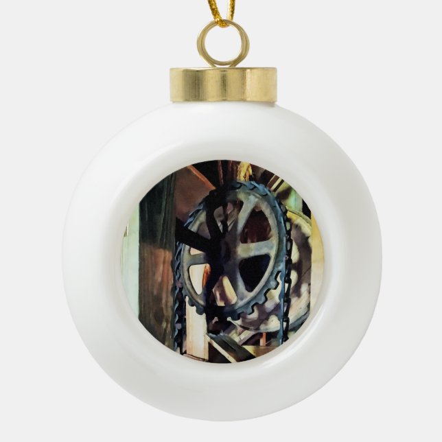Mechanical Advantage Ceramic Ball Christmas Ornament (Front)