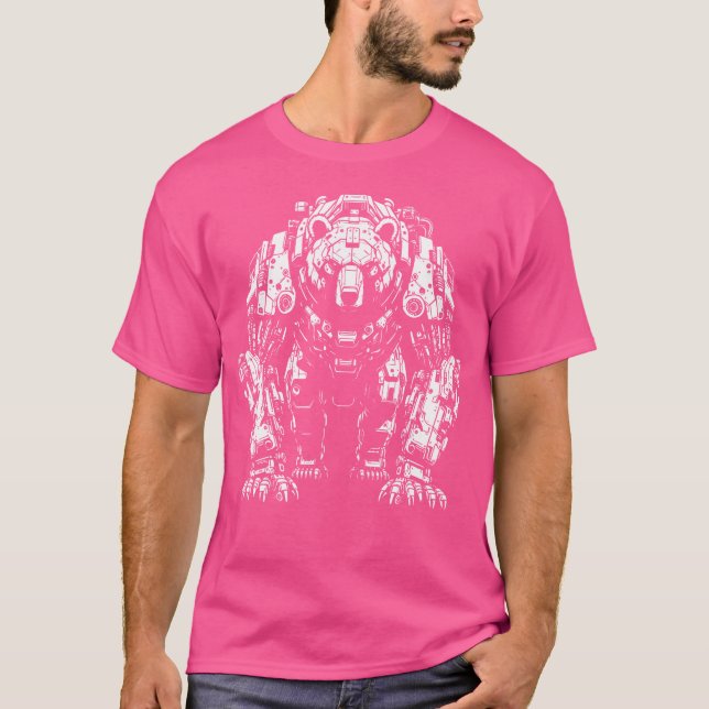Mechanical Bear Sci-Fi Bio Robot Cyberpunk Future  T-Shirt (Front)