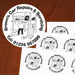 Mechanical Car Repairs & Servicing Classic Round Sticker
