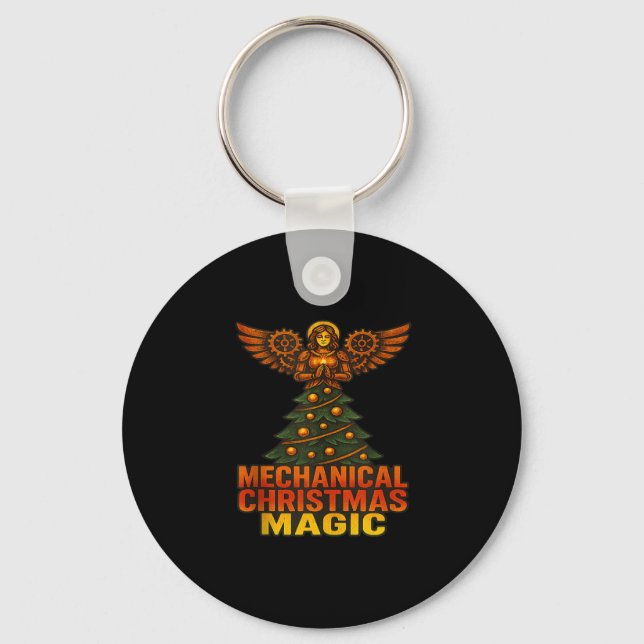 Mechanical Christmas Magic Xmas Fairy Angel Tank T Key Ring (Front)