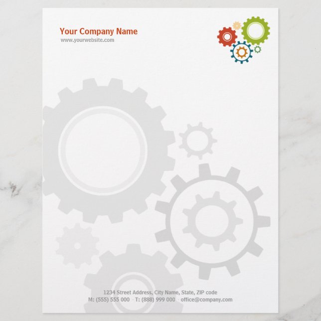 Mechanical Cogs letterhead Template (Front)