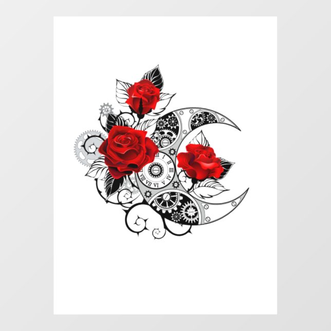Mechanical Crescent with Red Roses (Sheet)