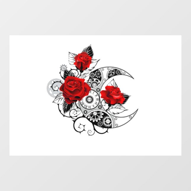 Mechanical Crescent with Red Roses (Sheet)