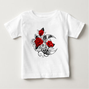 Mechanical Crescent with Red Roses Baby T-Shirt