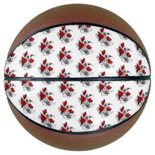Mechanical Crescent with Red Roses Basketball