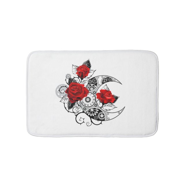 Mechanical Crescent with Red Roses Bath Mat (Front)