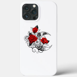 Mechanical Crescent with Red Roses iPhone 13 Pro Max Case