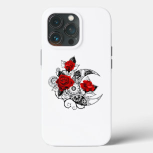 Mechanical Crescent with Red Roses iPhone 13 Pro Case