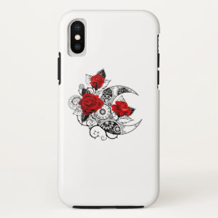 Mechanical Crescent with Red Roses Case-Mate iPhone Case