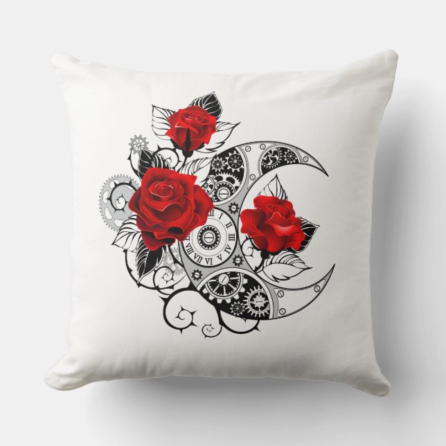 Mechanical Crescent with Red Roses Cushion (Front)