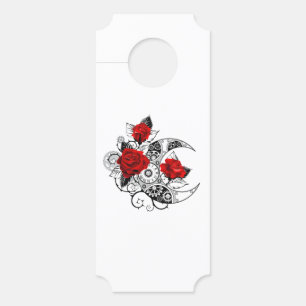 Mechanical Crescent with Red Roses Door Hanger