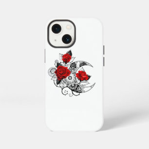 Mechanical Crescent with Red Roses iPhone 13 Mini Case