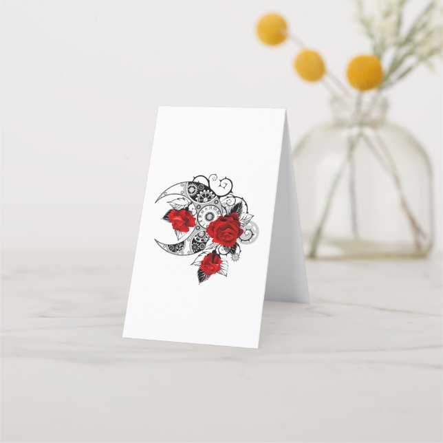 Mechanical Crescent with Red Roses Loyalty Card (Back)