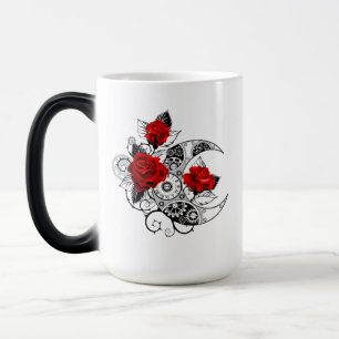 Mechanical Crescent with Red Roses Magic Mug
