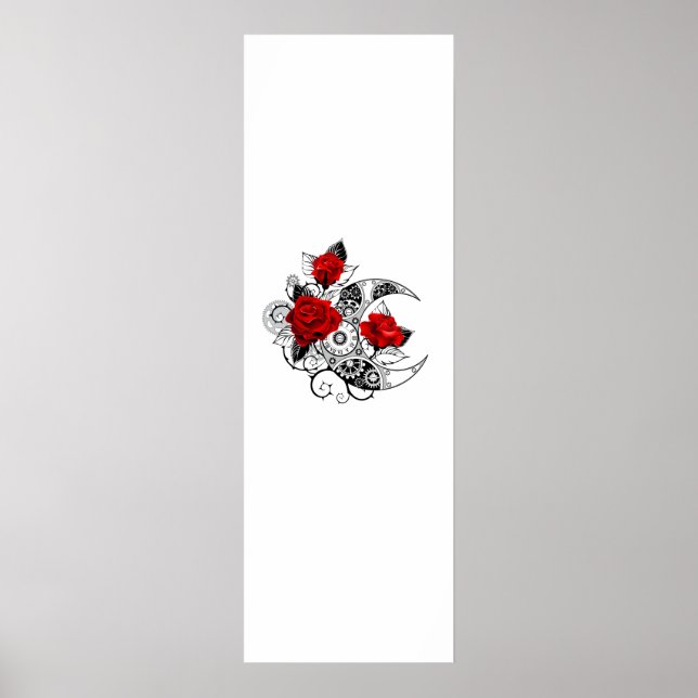 Mechanical Crescent with Red Roses Poster (Front)