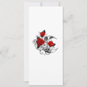 Mechanical Crescent with Red Roses Save The Date
