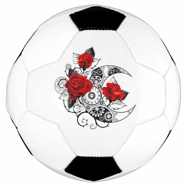 Mechanical Crescent with Red Roses Soccer Ball (Front)
