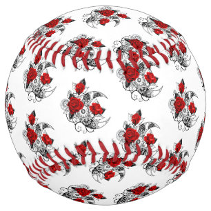 Mechanical Crescent with Red Roses Softball