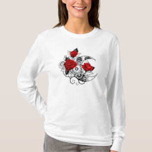 Mechanical Crescent with Red Roses T-Shirt