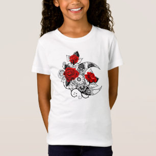 Mechanical Crescent with Red Roses T-Shirt