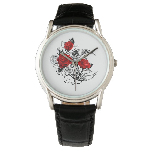 Mechanical Crescent with Red Roses Watch (Front)