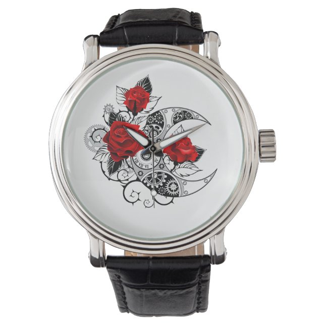 Mechanical Crescent with Red Roses Watch (Front)