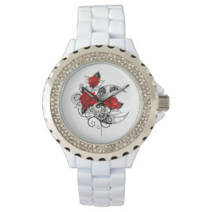 Mechanical Crescent with Red Roses Watch