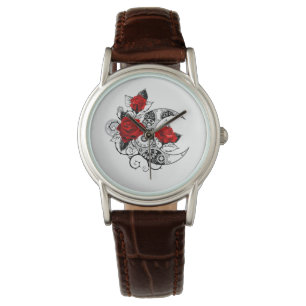 Mechanical Crescent with Red Roses Watch