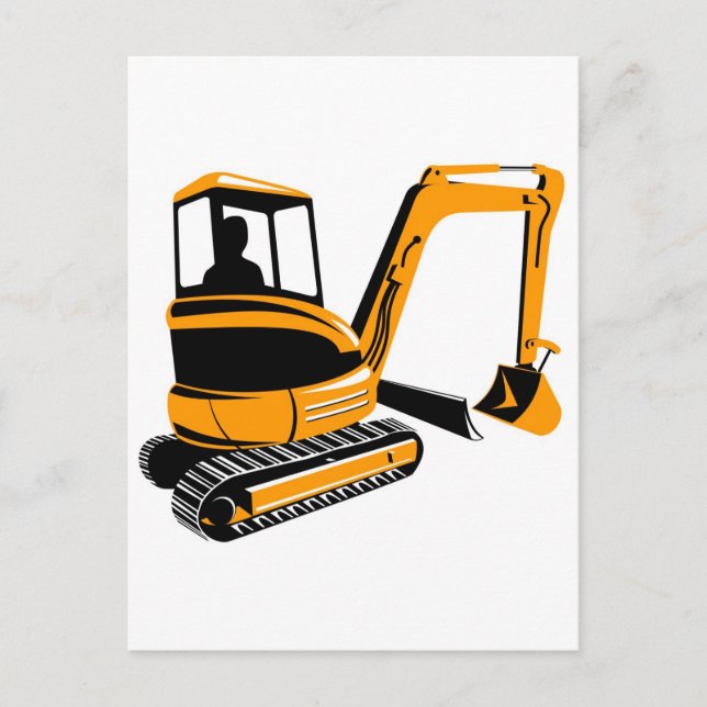 mechanical digger excavator postcard (Front)