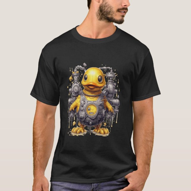 Mechanical Duck Chick Cybercore Steampunk Robot Ch T-Shirt (Front)