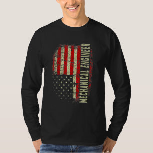 Mechanical Engineer 4th July US Flag Patriotic Eng T-Shirt