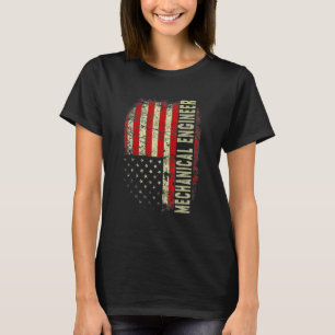 Mechanical Engineer 4th July US Flag Patriotic Eng T-Shirt