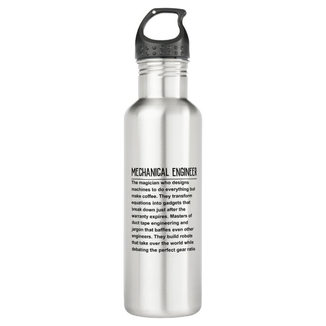 Mechanical engineer 710 ml water bottle (Front)