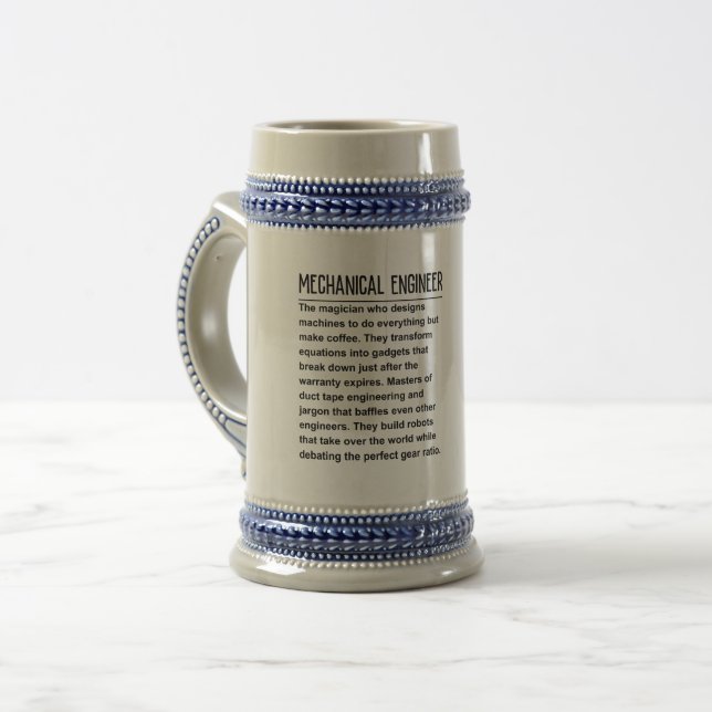 Mechanical engineer beer stein (Front Left)