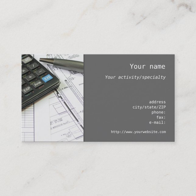 "Mechanical Engineer" business card (Front)