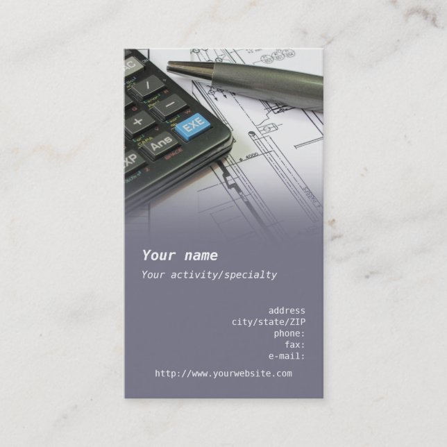 "Mechanical Engineer" business card (Front)